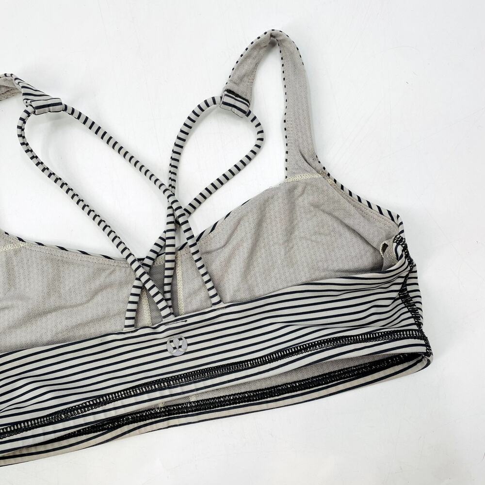 Lululemon black & white striped sports bra